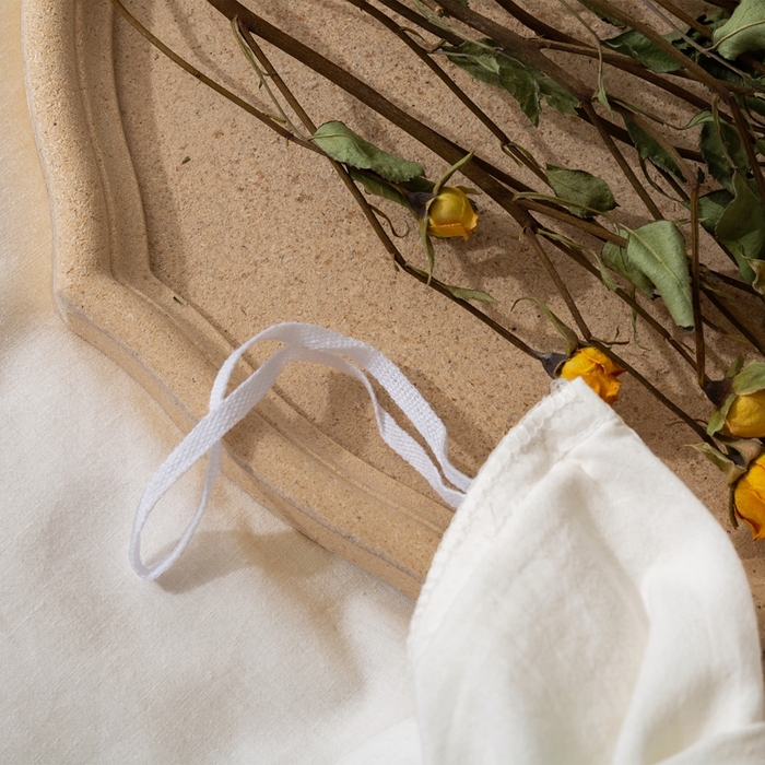 91家纺网 家纺一手货源 找家纺 贝尔 PELLHOME 简约纯色纽扣棉麻亚麻床单被套四件套（春节不打烊)（可抖音代发） 象牙白