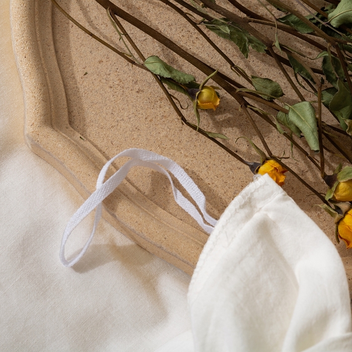 91家纺网 家纺一手货源 找家纺 贝尔 PELLHOME 简约纯色纽扣棉麻亚麻床单被套四件套（春节不打烊)（可抖音代发） 象牙白