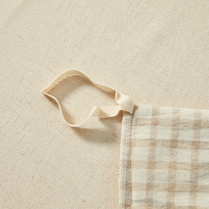 91家纺网 家纺一手货源 找家纺 贝尔 PELLHOME 简约格子纽扣棉麻透气舒适亚麻四件套床单被套场景一（可抖音代发） 星格咖