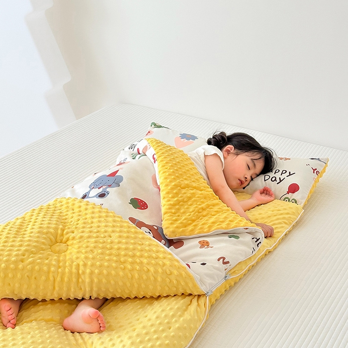 91家纺网 家纺一手货源 找家纺 （总）嗨生活 2025秋冬加厚儿童睡袋全棉+豆豆绒一体防踢被儿童睡袋