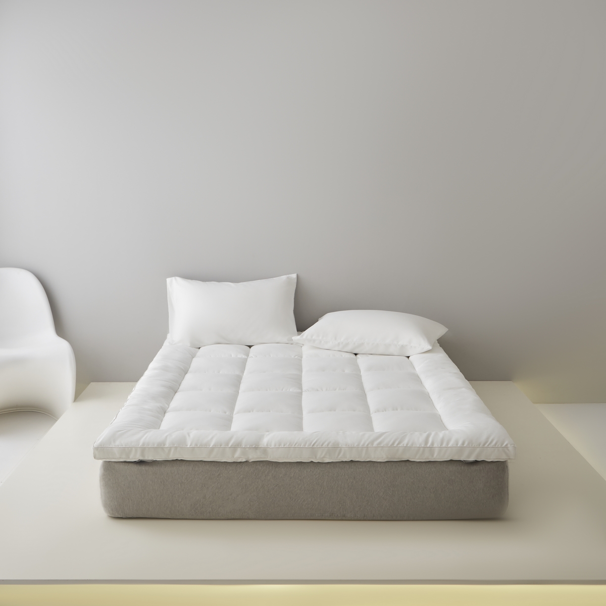 91家纺网 家纺一手货源 找家纺 三味舒屋 2025新款奶芙系列三防立体床褥（送枕套） 奶芙白