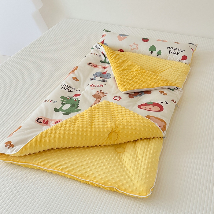 91家纺网 家纺一手货源 找家纺 （总）嗨生活 2025秋冬加厚儿童睡袋全棉+豆豆绒一体防踢被儿童睡袋