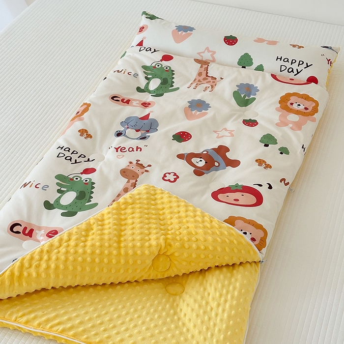 91家纺网 家纺一手货源 找家纺 （总）嗨生活 2025秋冬加厚儿童睡袋全棉+豆豆绒一体防踢被儿童睡袋