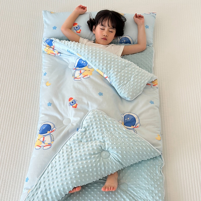 91家纺网 家纺一手货源 找家纺 （总）嗨生活 2025秋冬加厚儿童睡袋全棉+豆豆绒一体防踢被儿童睡袋