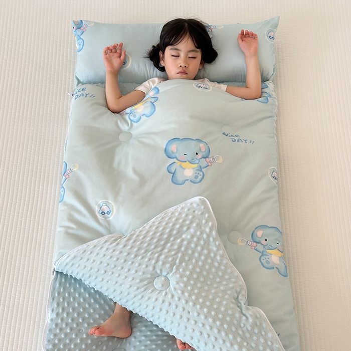 91家纺网 家纺一手货源 找家纺 （总）嗨生活 2025秋冬加厚儿童睡袋全棉+豆豆绒一体防踢被儿童睡袋