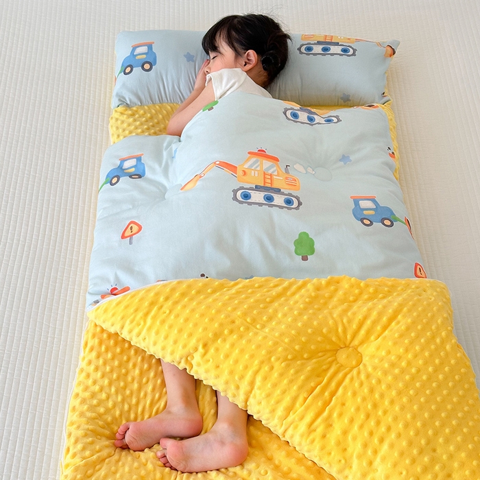 91家纺网 家纺一手货源 找家纺 （总）嗨生活 2025秋冬加厚儿童睡袋全棉+豆豆绒一体防踢被儿童睡袋