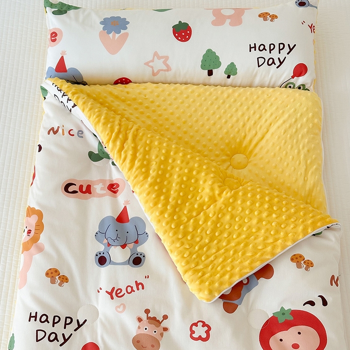 91家纺网 家纺一手货源 找家纺 嗨生活 2025秋冬加厚儿童睡袋全棉+豆豆绒一体防踢被儿童睡袋 布拉乐园