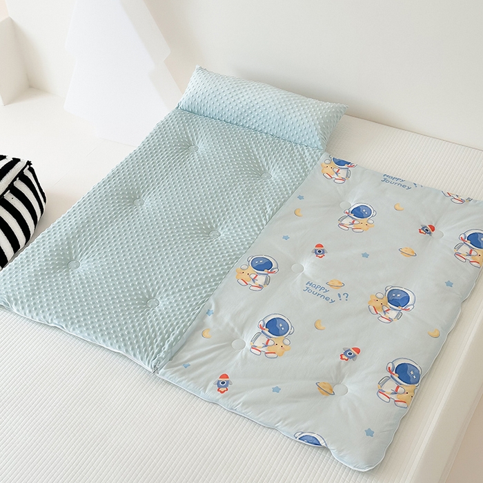 91家纺网 家纺一手货源 找家纺 嗨生活 2025秋冬加厚儿童睡袋全棉+豆豆绒一体防踢被儿童睡袋 开心宇航员