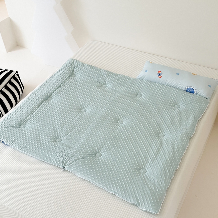 91家纺网 家纺一手货源 找家纺 嗨生活 2025秋冬加厚儿童睡袋全棉+豆豆绒一体防踢被儿童睡袋 开心宇航员