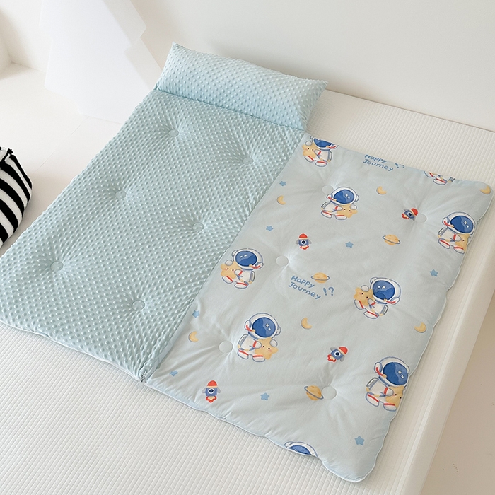 91家纺网 家纺一手货源 找家纺 嗨生活 2025秋冬加厚儿童睡袋全棉+豆豆绒一体防踢被儿童睡袋 开心宇航员