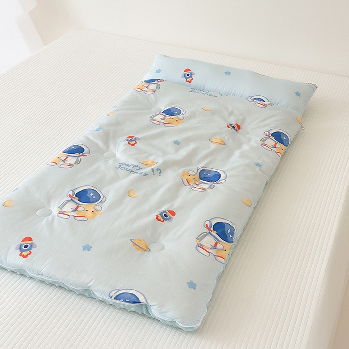 91家纺网 家纺一手货源 找家纺 嗨生活 2025秋冬加厚儿童睡袋全棉+豆豆绒一体防踢被儿童睡袋 开心宇航员