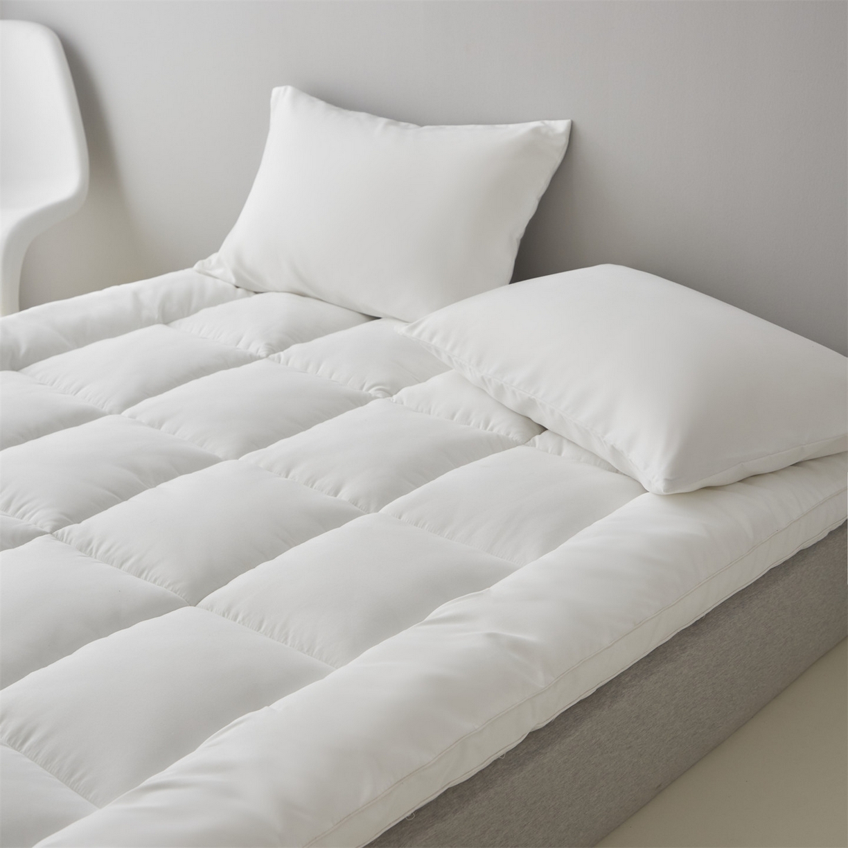 91家纺网 家纺一手货源 找家纺 三味舒屋 2025新款奶芙系列三防立体床褥（送枕套） 奶芙白