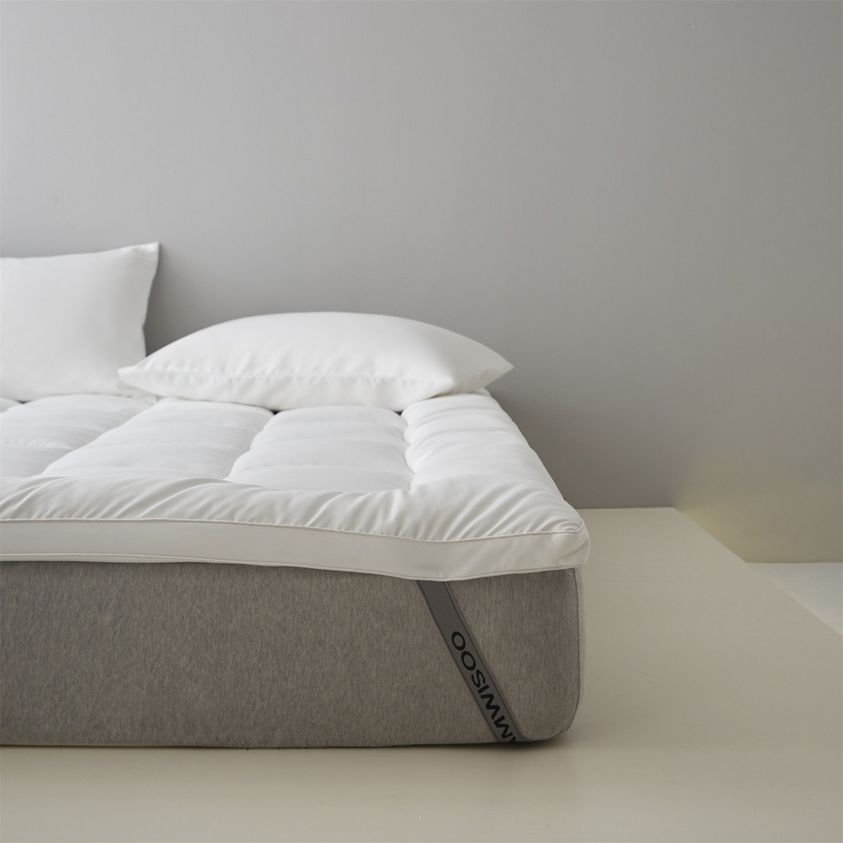 91家纺网 家纺一手货源 找家纺 三味舒屋 2025新款奶芙系列三防立体床褥（送枕套） 奶芙白