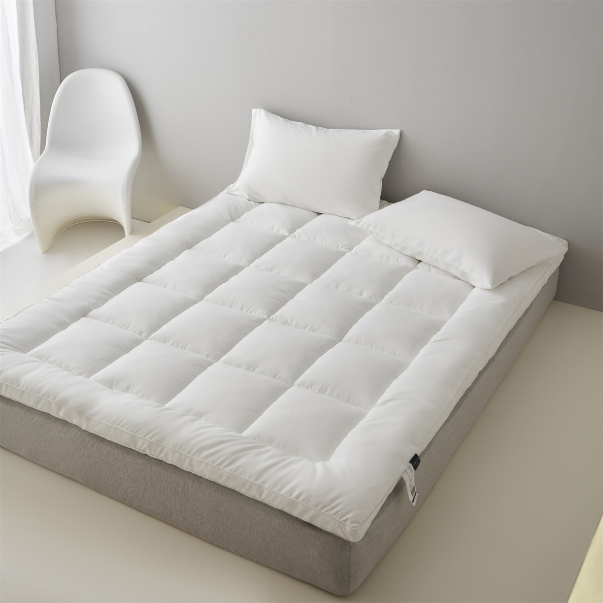 91家纺网 家纺一手货源 找家纺 三味舒屋 2025新款奶芙系列三防立体床褥（送枕套） 奶芙白