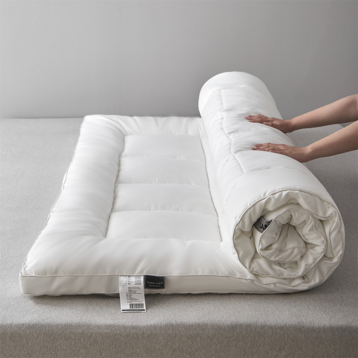 91家纺网 家纺一手货源 找家纺 三味舒屋 2025新款奶芙系列三防立体床褥（送枕套） 奶芙白