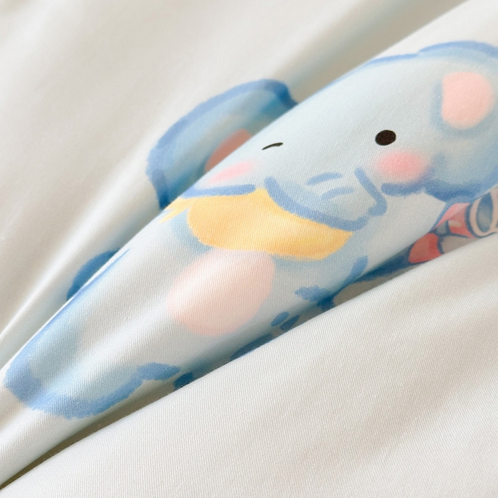 91家纺网 家纺一手货源 找家纺 嗨生活 2025秋冬加厚儿童睡袋全棉+豆豆绒一体防踢被儿童睡袋 快乐小象