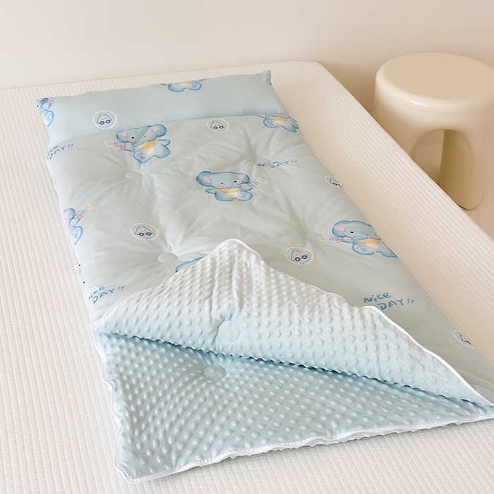 91家纺网 家纺一手货源 找家纺 嗨生活 2025秋冬加厚儿童睡袋全棉+豆豆绒一体防踢被儿童睡袋 快乐小象