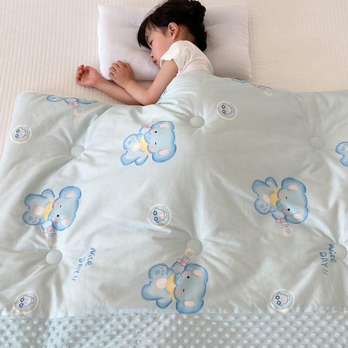 91家纺网 家纺一手货源 找家纺 嗨生活 2025秋冬加厚儿童睡袋全棉+豆豆绒一体防踢被儿童睡袋 快乐小象