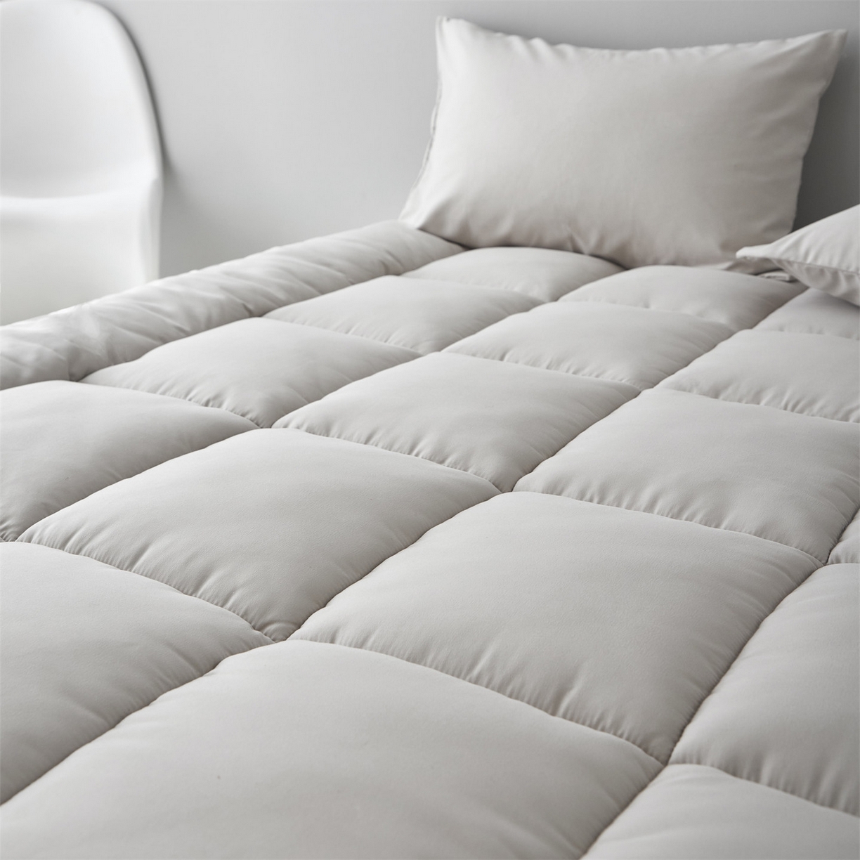 91家纺网 家纺一手货源 找家纺 三味舒屋 2025新款奶芙系列三防立体床褥（送枕套） 奶芙灰