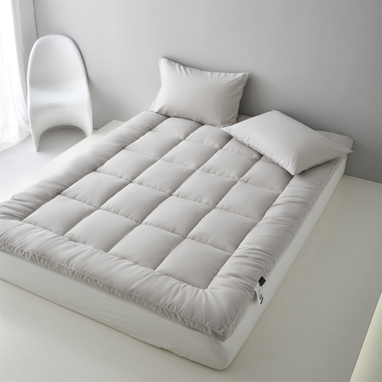 91家纺网 家纺一手货源 找家纺 三味舒屋 2025新款奶芙系列三防立体床褥（送枕套） 奶芙灰