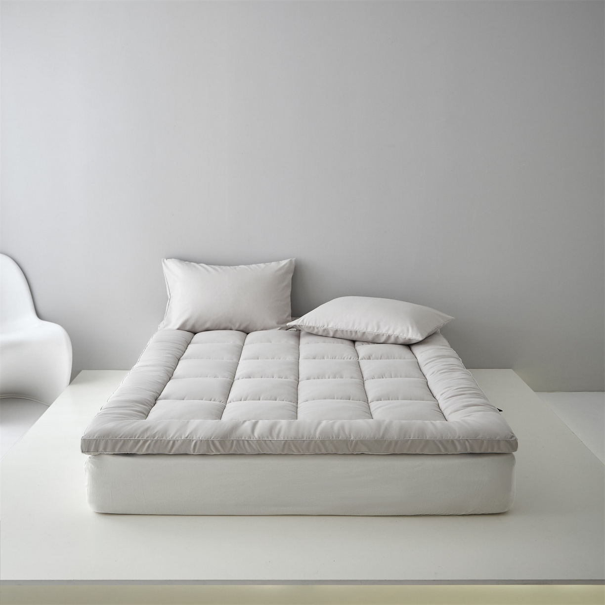 91家纺网 家纺一手货源 找家纺 三味舒屋 2025新款奶芙系列三防立体床褥（送枕套） 奶芙灰