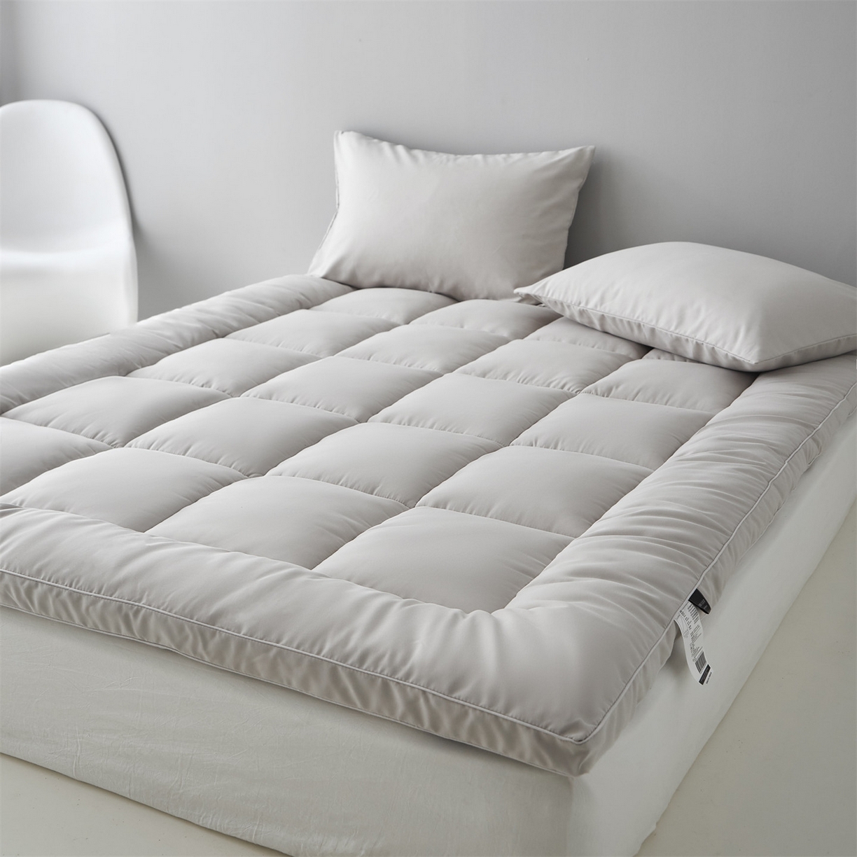 91家纺网 家纺一手货源 找家纺 三味舒屋 2025新款奶芙系列三防立体床褥（送枕套） 奶芙灰