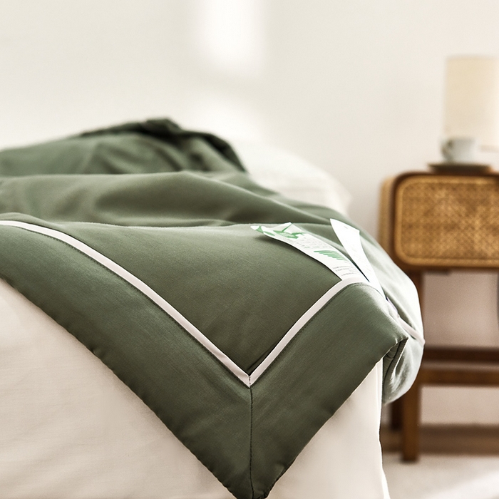 91家纺网 家纺一手货源 找家纺 贝尔 PELLHOME 60s兰精天丝纯色夏被夏凉被（可抖音代发） 雀绿
