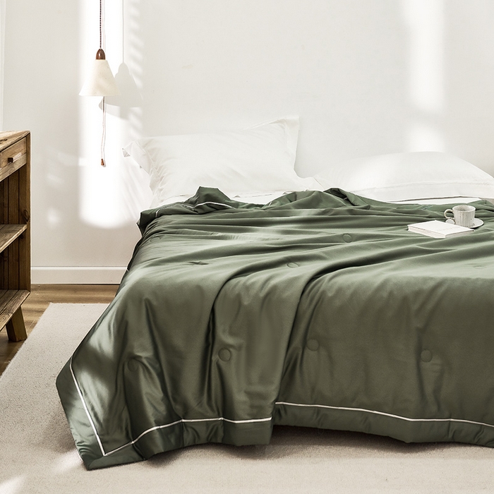 91家纺网 家纺一手货源 找家纺 贝尔 PELLHOME 60s兰精天丝纯色夏被夏凉被（可抖音代发） 雀绿