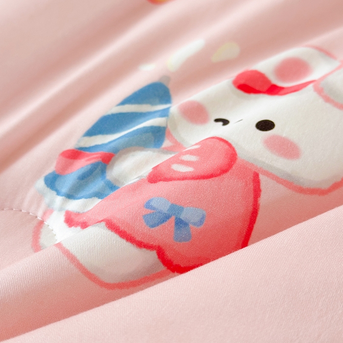 91家纺网 家纺一手货源 找家纺 嗨生活 2025秋冬加厚儿童睡袋全棉+豆豆绒一体防踢被儿童睡袋 萌小兔