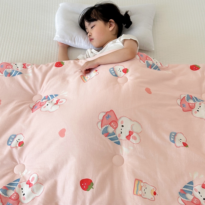 91家纺网 家纺一手货源 找家纺 嗨生活 2025秋冬加厚儿童睡袋全棉+豆豆绒一体防踢被儿童睡袋 萌小兔