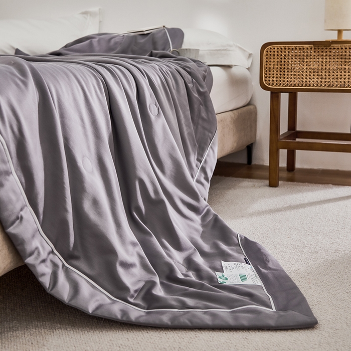 91家纺网 家纺一手货源 找家纺 贝尔 PELLHOME 60s兰精天丝纯色夏被夏凉被（可抖音代发） 芋紫