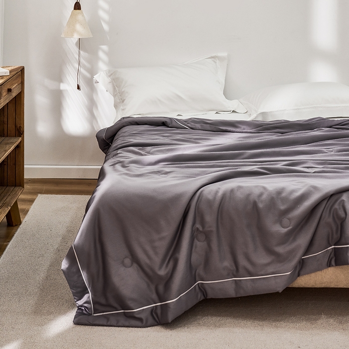 91家纺网 家纺一手货源 找家纺 贝尔 PELLHOME 60s兰精天丝纯色夏被夏凉被（可抖音代发） 芋紫