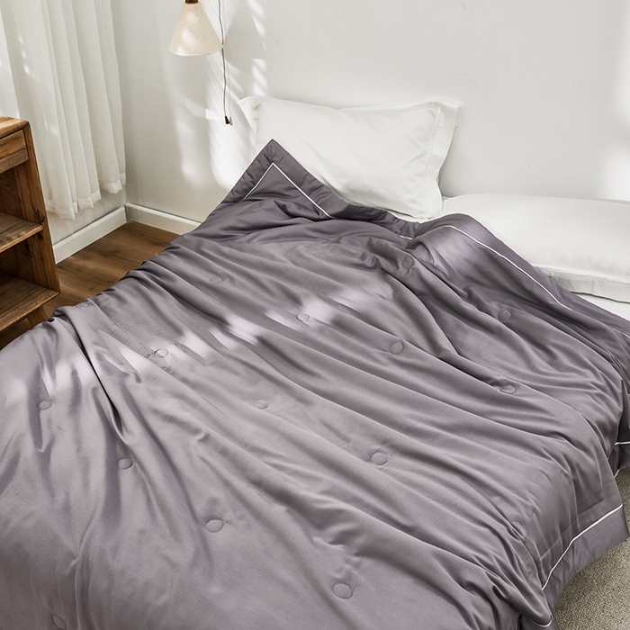 91家纺网 家纺一手货源 找家纺 贝尔 PELLHOME 60s兰精天丝纯色夏被夏凉被（可抖音代发） 芋紫