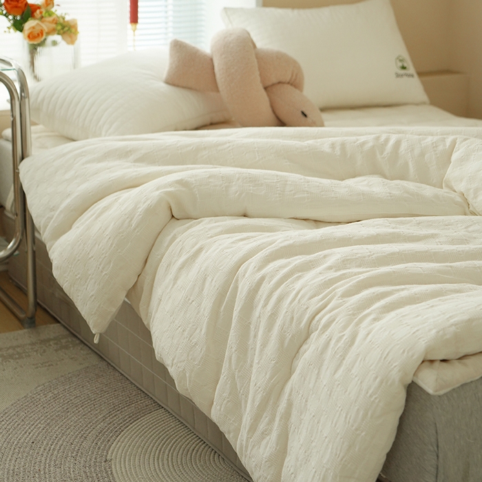 91家纺网 家纺一手货源 找家纺 （总）贝尔 PELLHOME 全棉原棉A类华夫格提花大豆被子母被(春节不打烊）