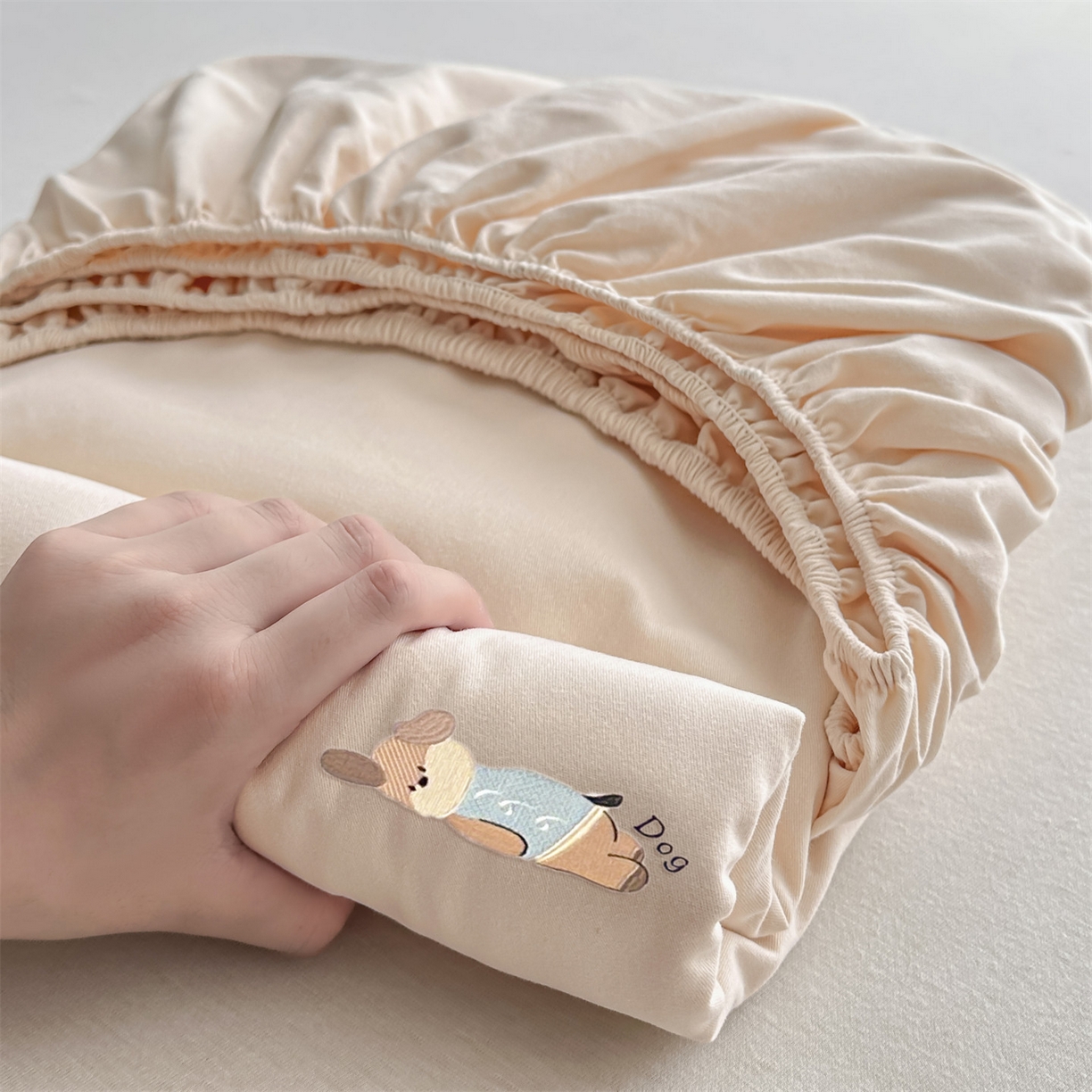 91家纺网 家纺一手货源 找家纺 （总）笙意家纺 2025新款全棉纯棉磨毛刺绣单品床笠 床笠单件