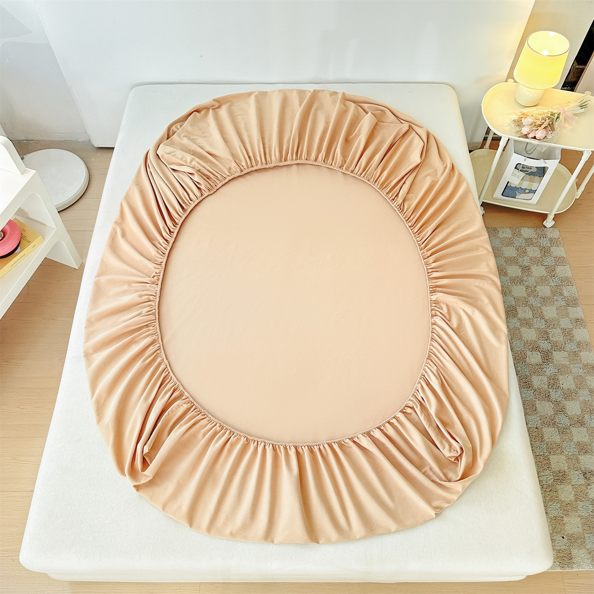 91家纺网 家纺一手货源 找家纺 笙意家纺 2025新款全棉纯棉磨毛刺绣单品床笠 床笠单件 萌宠-贝卡黄