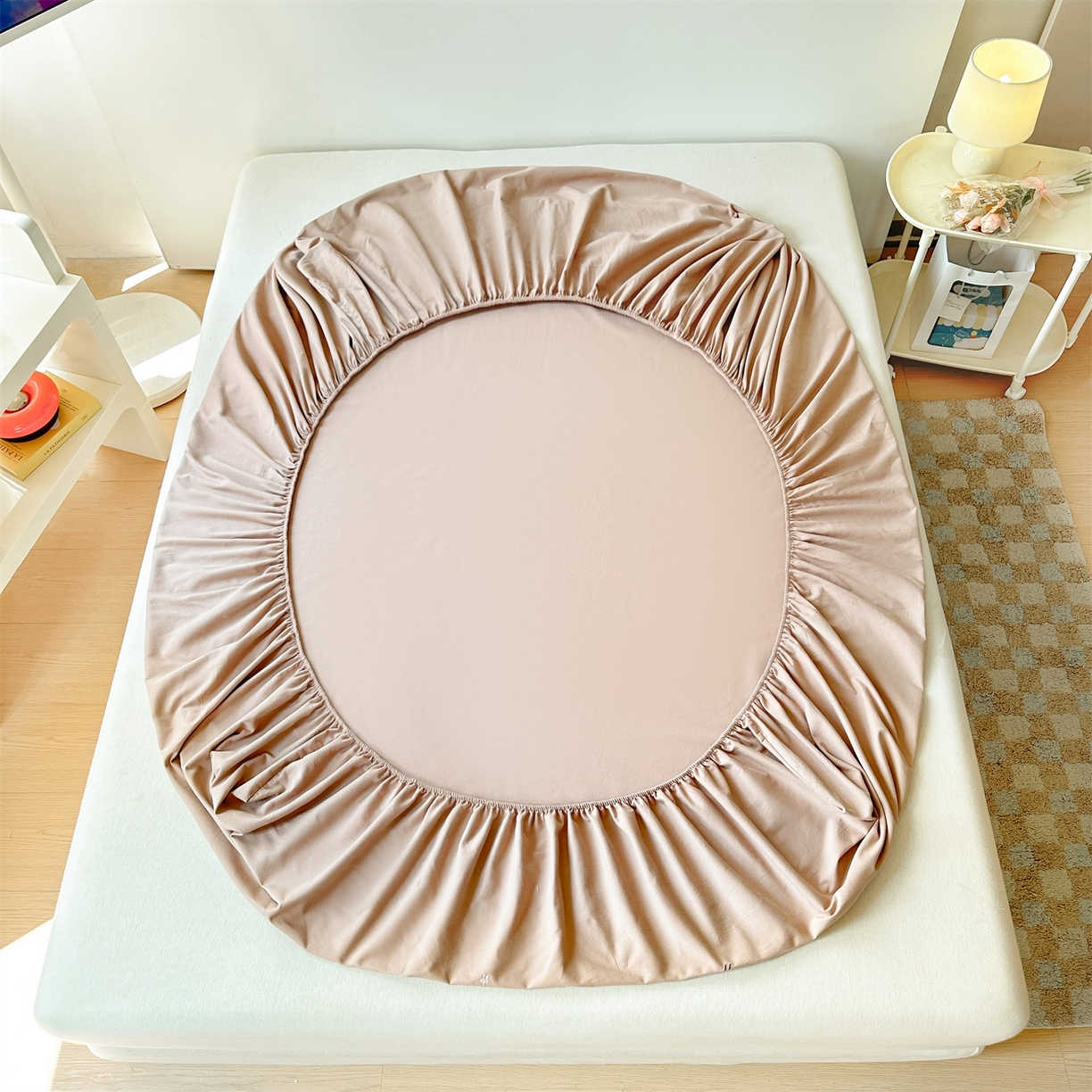 91家纺网 家纺一手货源 找家纺 笙意家纺 2025新款全棉纯棉磨毛刺绣单品床笠 床笠单件 萌宠-热带棕