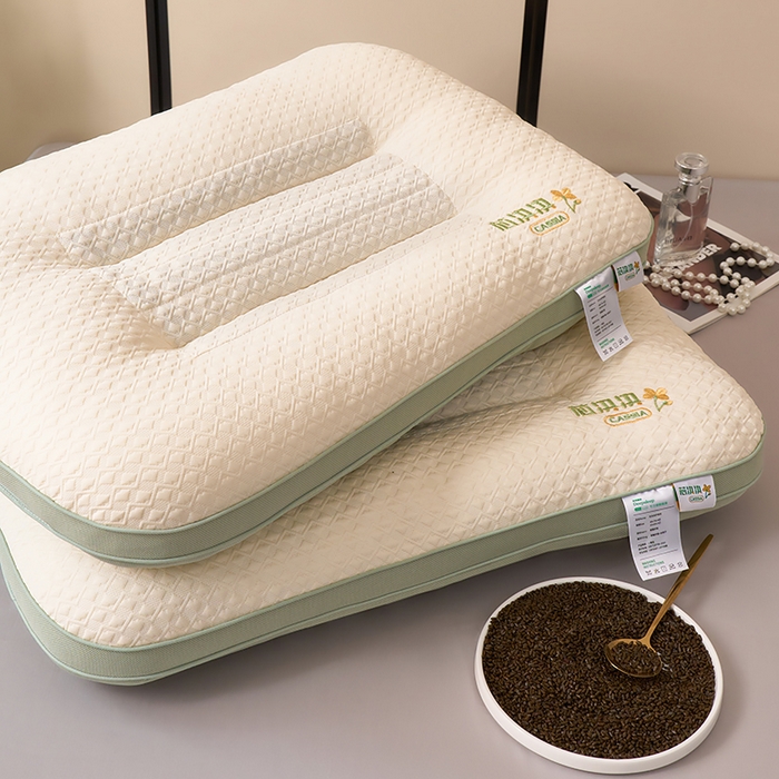 91家纺网 家纺一手货源 找家纺 （总）仁宇枕业 2025新款新品 芯决决透气针织棉决明子枕头枕芯