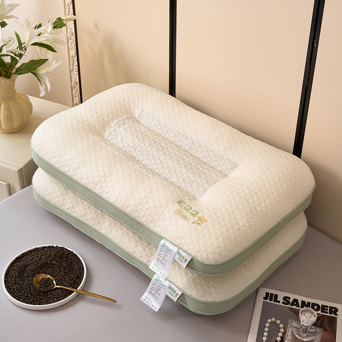 91家纺网 家纺一手货源 找家纺 （总）仁宇枕业 2025新款新品 芯决决透气针织棉决明子枕头枕芯