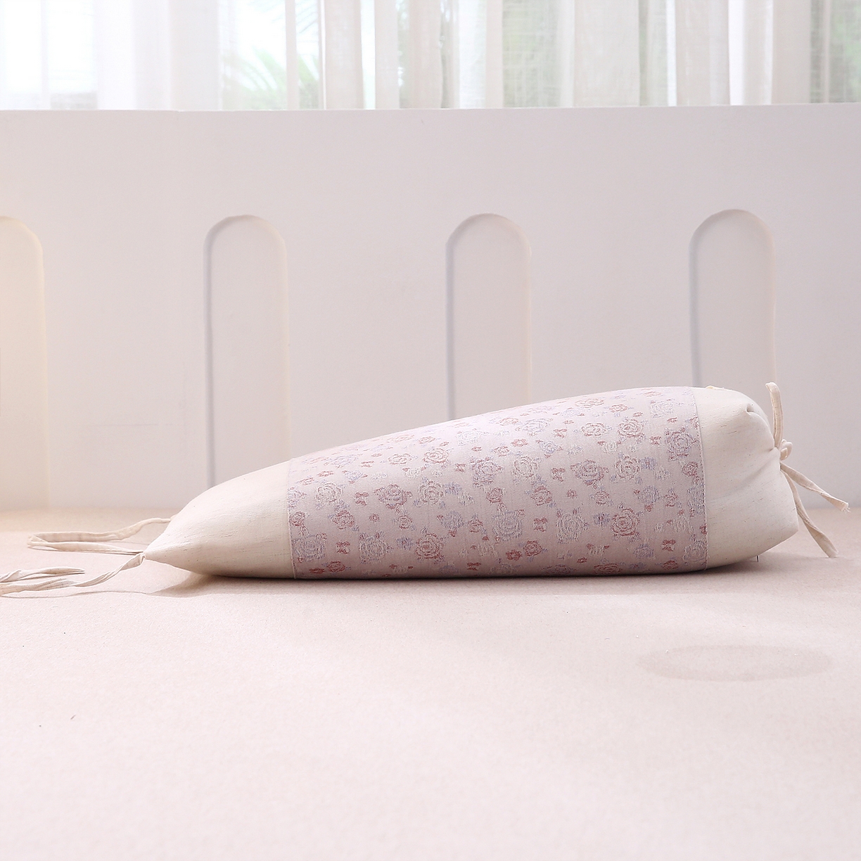 91家纺网 家纺一手货源 找家纺 梦叶草 2025新款国风棉麻荞麦枕芯可调节高度荞麦枕护颈椎反弓苦荞麦枕头 国风棉麻荞麦枕-浅脂玫