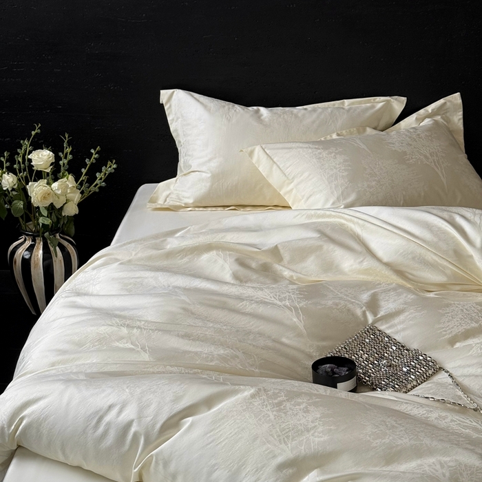 91家纺网 家纺一手货源 找家纺 （总）鹿班家居 2025新款100S长绒棉纯棉精美提花系列四件套-光影斑驳（标准会员-20元）