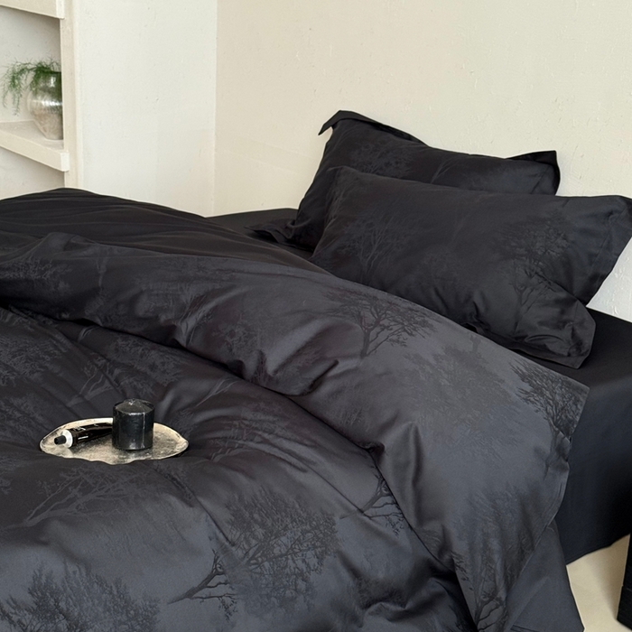 91家纺网 家纺一手货源 找家纺 鹿班家居 2025新款100S长绒棉纯棉精美提花系列四件套-光影斑驳（标准会员-20元） 光影斑驳-藏青