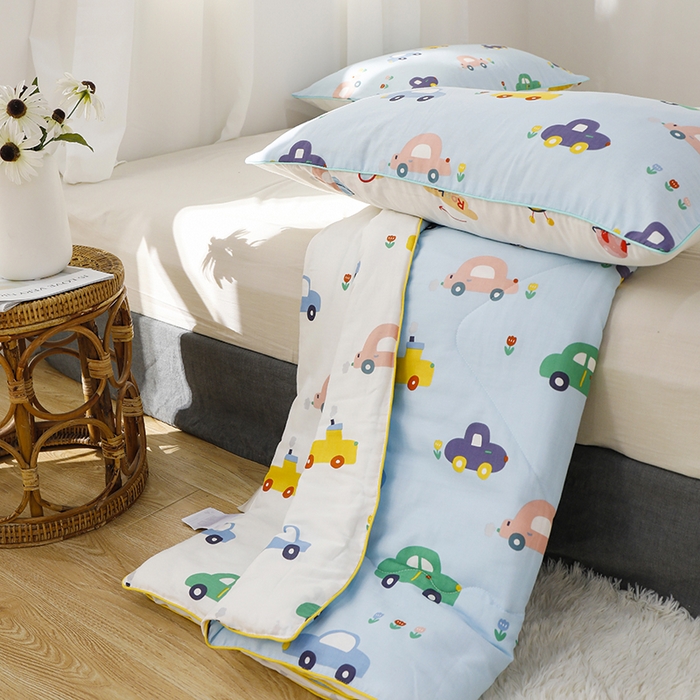 91家纺网 家纺一手货源 找家纺 贝尔 PELLHOME夏凉被A类纯棉双层纱新疆棉花被可水洗有质检报告春节不打烊（可抖音代发） 汽车总动员