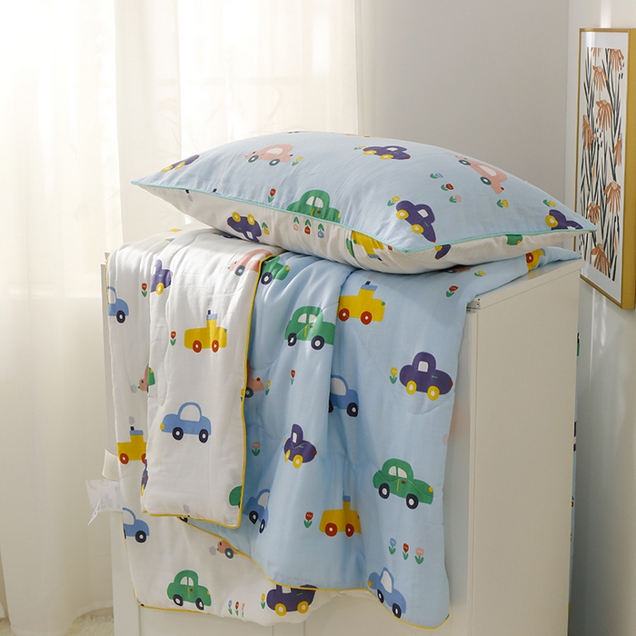 91家纺网 家纺一手货源 找家纺 贝尔 PELLHOME夏凉被A类纯棉双层纱新疆棉花被可水洗有质检报告春节不打烊（可抖音代发） 汽车总动员