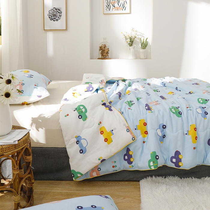 91家纺网 家纺一手货源 找家纺 贝尔 PELLHOME夏凉被A类纯棉双层纱新疆棉花被可水洗有质检报告春节不打烊（可抖音代发） 汽车总动员