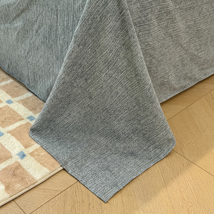 91家纺网 家纺一手货源 找家纺 （总）元禾 2025新款秋冬130克加厚亚麻原麻复古风皱皱纱双层纱印花四件套