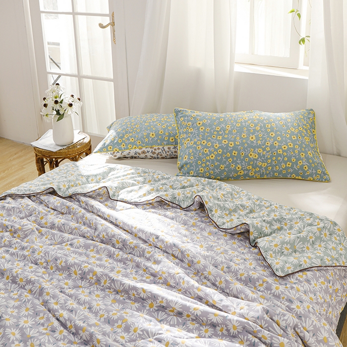 91家纺网 家纺一手货源 找家纺 贝尔 PELLHOME夏凉被A类纯棉双层纱新疆棉花被可水洗有质检报告春节不打烊（可抖音代发） 小雏菊