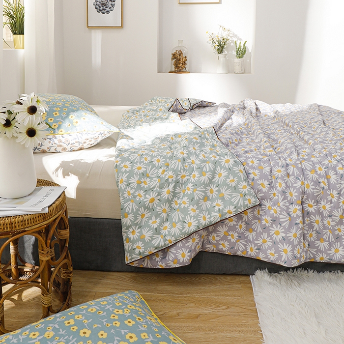 91家纺网 家纺一手货源 找家纺 贝尔 PELLHOME夏凉被A类纯棉双层纱新疆棉花被可水洗有质检报告春节不打烊（可抖音代发） 小雏菊