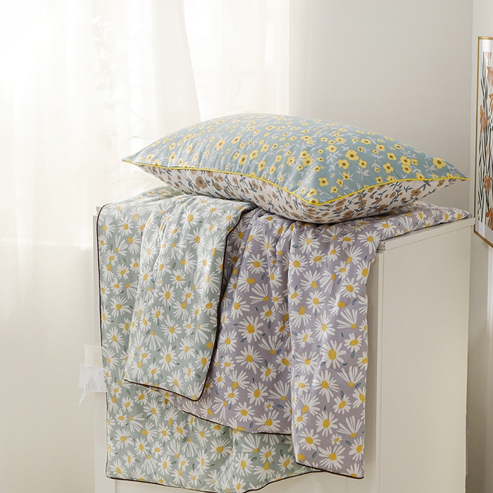 91家纺网 家纺一手货源 找家纺 贝尔 PELLHOME夏凉被A类纯棉双层纱新疆棉花被可水洗有质检报告春节不打烊（可抖音代发） 小雏菊