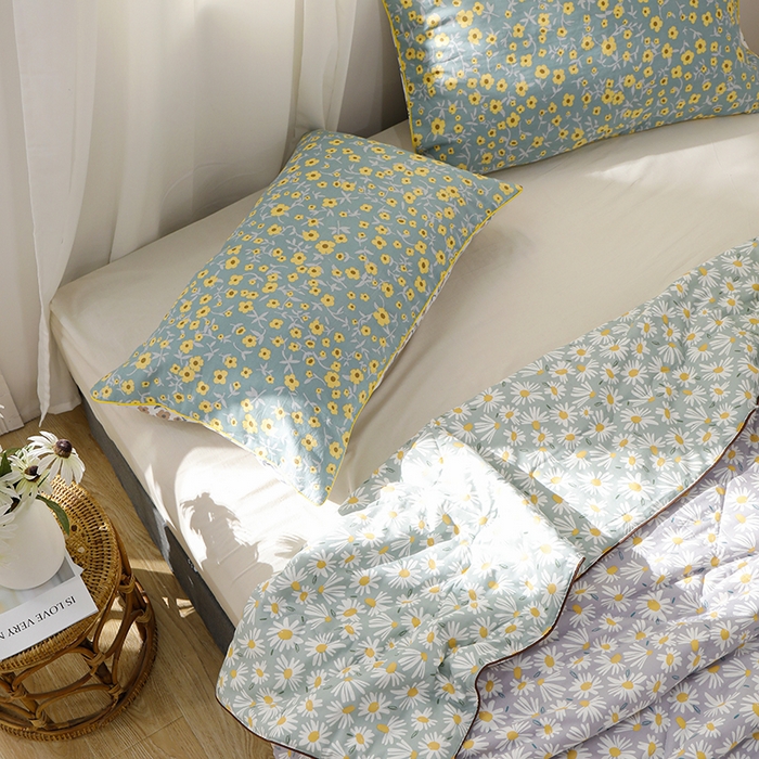 91家纺网 家纺一手货源 找家纺 贝尔 PELLHOME夏凉被A类纯棉双层纱新疆棉花被可水洗有质检报告春节不打烊（可抖音代发） 小雏菊